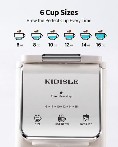 KIDISLE Single Serve K Cup & Ground Coffee Maker, Hot & Iced Brew, White in Saudi Arabia
