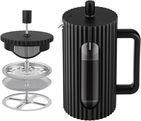 Sivaphe French Press Coffee Maker 12OZ, Heat Resistant Borosilicate Glass Carafe/Tea Maker Coffee Press Frother Brewer (350ml) in Kuwait