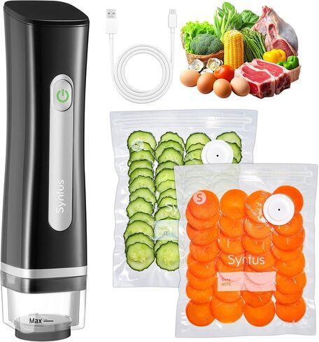 Syntus Compact Vacuum Sealer for Food with 30 Reusable Vacuum Seal Bags Set in Kuwait