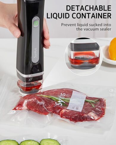 Syntus Compact Vacuum Sealer for Food with 30 Reusable Vacuum Seal Bags Set in Kuwait
