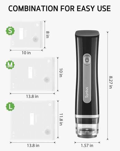 Syntus Compact Vacuum Sealer for Food with 30 Reusable Vacuum Seal Bags Set in Kuwait