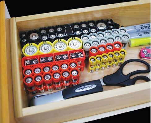 Storacell SL18650TB by Powerpax SlimLine 18650 Battery Caddy, Black, Holds 4 Batteries (Not Included) in Kuwait