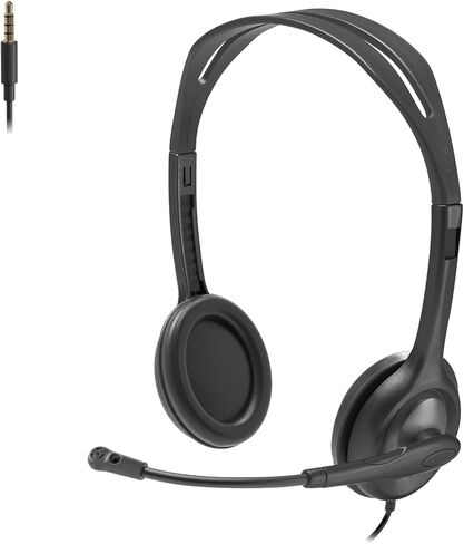 Logitech H111 Stereo Headset with 3.5 mm Audio Jack - Black in Saudi Arabia