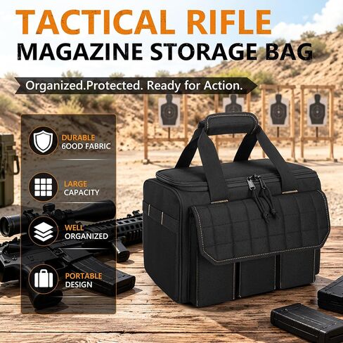 GOBUROS Tactical Rifle Mag Pouch for 15 Mags, Magazine Storage Bag Carrier in Saudi Arabia