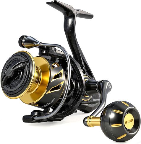 Sougayilang Spinning Reel – 26LB Drag & Loud Metal Clicker, 5.2:1 Gear Ratio, 13+1 Bearings, 4-Point Waterproof, CNC Aluminum Spool & Handle for Bass Trout Salmon in Kuwait