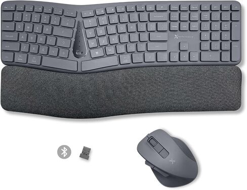 X9 Ergonomic Keyboard and Mouse Wireless Combo - Purple Keyboard and Mouse Wireless, Bluetooth/2.4G Split, Wrist Rest, Rechargeable, Silent Ergo Keys - PC, Mac, iOS, Android in Kuwait