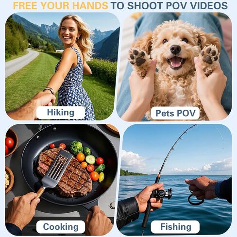 Beviliu Neck Phone Holder for Recording, Hands-Free POV/Vlog Neck Mount with Phone Clip & Chest Strap for Cooking/Fishing/Video Filming, Content Creator Phone Holder for iPhone Android Insta360 in Kuwait