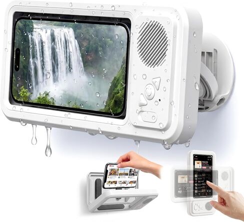 Black Squid Shower Phone Holder Waterproof with Speaker - Wall Mounted in Kuwait