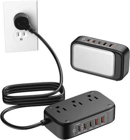 8-in-1 Travel Power Strip, 3 AC Outlets, 3 USB-C & 2 USB-A, 20W PD in Kuwait