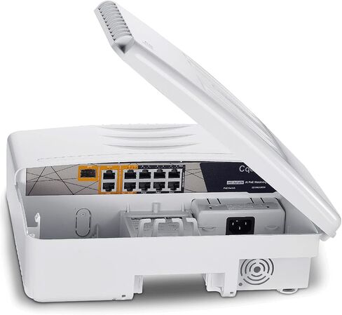 Outdoor Poe Switch with 8 Port Poe+2G Uplink+1SFP Slot, IEEE802.3af/at/bt, All-in-One Box, 60W PoE++, 120W High Power Output, Play & Plug, Fan-Less Unmanaged, AI Watchdog. (12) in Kuwait