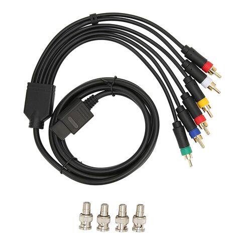 كابل مركب RGB RGBS، سلك فيديو مكون ثابت وناعم متعدد الوظائف ومتعدد الوظائف، كابل 4 رؤوس BNC مع اتصال ثابت، مثالي لوحدة تحكم الألعاب N64 وSFC in Kuwait