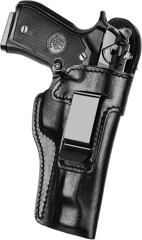 GUN & FLOWER Leather IWB Holster, Inside Waistband Concealed Carry for Beretta 92FS/ Beretta M9, Right Hand, Full Grain Leather Custom Made Holster in Kuwait