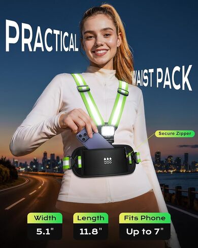 Viccux 500LM & 360° Visibility Running Lights for Runners with Waist Pack in Kuwait