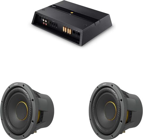 مكبرات صوت سوني XS-W104ES مقاس 10 بوصات (2) مع مضخم صوت أحادي XM-1ES in Kuwait