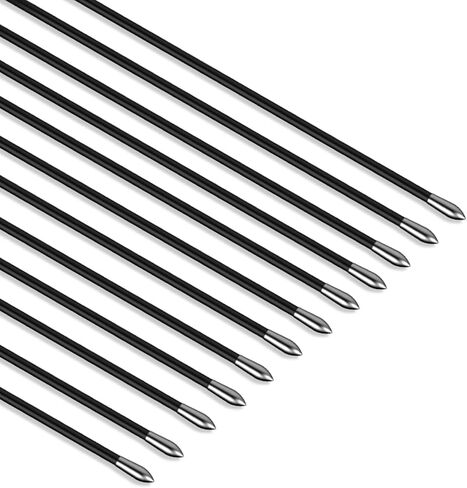 DEERACE 30" Carbon Hunting Arrows Archery Target Practice Arrows with 4" Turkey Feathers Spine 500 for Recurve Bow and Compound Bow(Pack of 12) (Feather Carbon Arrow) in Kuwait
