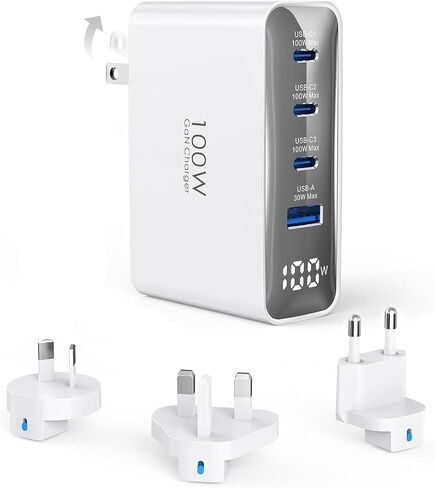 TOPADRE 100W USB c Charger, 4-in-1 Charging Station with LED Dispay, 2 Pack in Kuwait