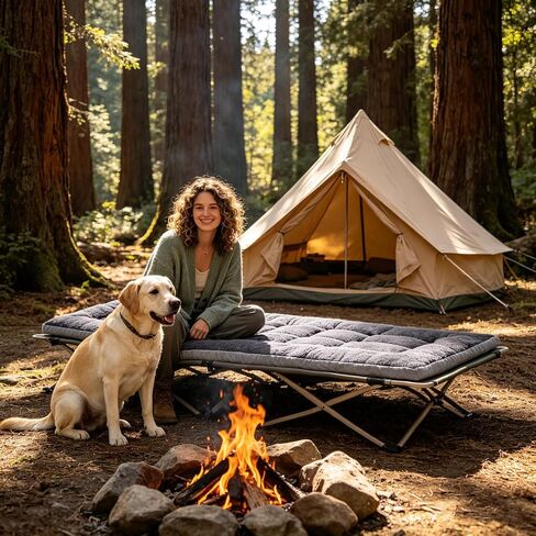 Thick Camping Sleeping Pad, Fluff Camping Cot Pads for Adult, Soft Sleeping Mat, Non-Slip Camping Cot Mattress Topper 75"x28" for Camp Cot/Rv Bunk/Narrow Twin Beds in Saudi Arabia