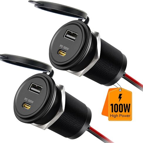 118W 12V USB Outlet, 100W Type-C PD3.0 Laptop Car USB C Socket in Kuwait