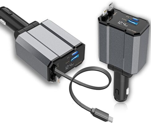 Retractable Car Charger, 4 in 1 Fast Car Charging USB C in Saudi Arabia