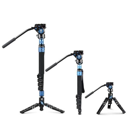 SIRUI P-325FS Camera Monopod Kit, 58.4" Lightweight Telescopic Carbon Fiber Video Monopod with VA-5 Fluid Video Head, Tripod Stand, Flip Locks for DSRL Camera in Saudi Arabia
