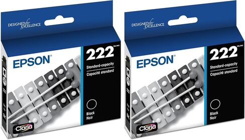 خرطوشة الحبر الأسود ذات السعة القياسية Epson 222 T222120 in Kuwait