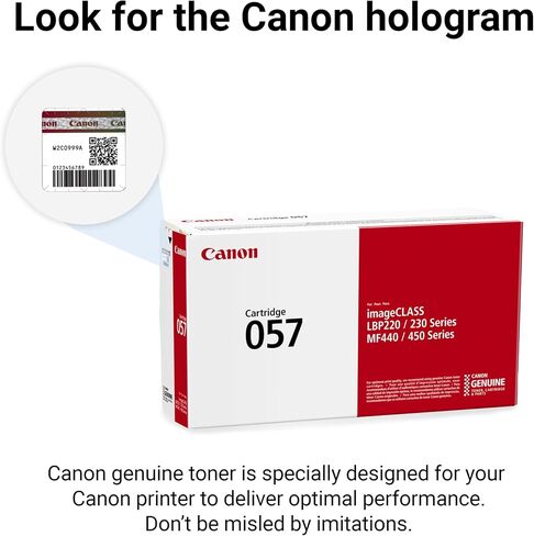 Canon 057 Genuine Black Toner Cartridge Compatible with LBP220 Series, LBP230 Series, MF440 Series, MF450 Series in Saudi Arabia