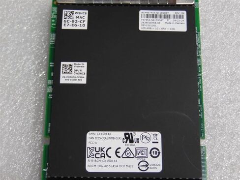 لـ Dell Broadcom 57454 10Gb رباعي المنافذ RJ45 OCP 3.0 W5HC8 0W5HC8 in Kuwait