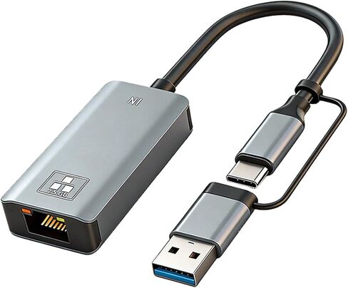 2500Mbps Ethernet Adapter Type C to RJ45 Gigabit Networking for Laptop Desktop Aluminum Ethernet in Saudi Arabia