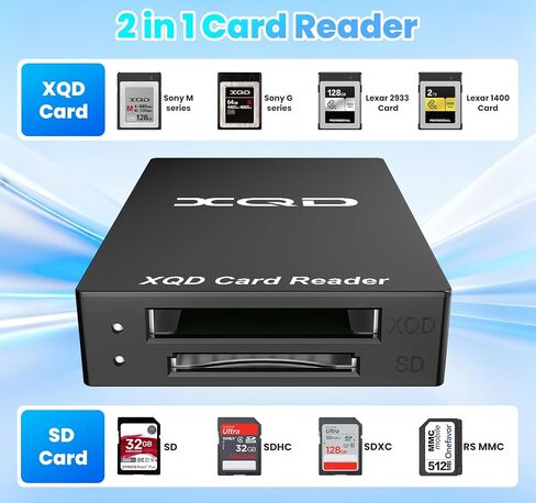 قارئ بطاقات XQD، قارئ بطاقات ذاكرة 2 في 1 USB-C وUSB-A بسرعة 5 جيجابت في الثانية USB 3.0 XQD/SD in Kuwait