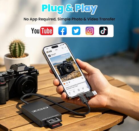 قارئ بطاقات XQD، قارئ بطاقات ذاكرة 2 في 1 USB-C وUSB-A بسرعة 5 جيجابت في الثانية USB 3.0 XQD/SD in Kuwait