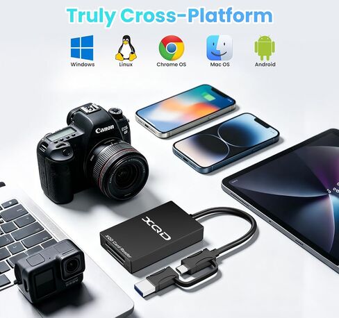 قارئ بطاقات XQD، قارئ بطاقات ذاكرة 2 في 1 USB-C وUSB-A بسرعة 5 جيجابت في الثانية USB 3.0 XQD/SD in Kuwait