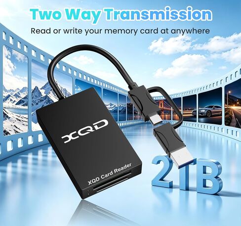قارئ بطاقات XQD، قارئ بطاقات ذاكرة 2 في 1 USB-C وUSB-A بسرعة 5 جيجابت في الثانية USB 3.0 XQD/SD in Kuwait