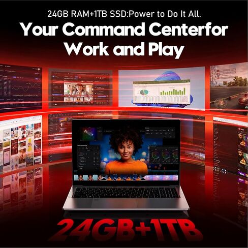 FUNYET 2026 Gaming Laptop, 15.6 Inch Laptop Computer Window 11 Pro, 24GB RAM 1TB SSD, AMD Ryzen 7 6800H(up to 4.7GHz), 2-Year Warranty, FHD 1920 * 1080, Backlit Keyboard for Gaming, Video Editing in Saudi Arabia