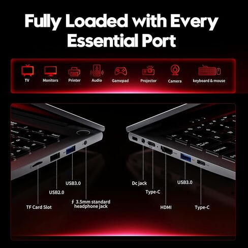 FUNYET 2026 Gaming Laptop, 15.6 Inch Laptop Computer Window 11 Pro, 24GB RAM 1TB SSD, AMD Ryzen 7 6800H(up to 4.7GHz), 2-Year Warranty, FHD 1920 * 1080, Backlit Keyboard for Gaming, Video Editing in Saudi Arabia