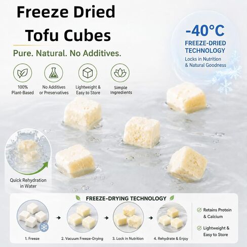 6.6 oz Freeze Dried Tofu Cubes, Dehydrated Tofu, Ramen Toppings & Miso Soup in Saudi Arabia