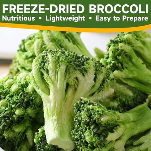 SEAYOFA Freeze Dried Broccoli Florets, 3.17oz Dehydrated Broccoli Vegetables, No Bitter Frozen Broccoli Florets for Snack, Soup, Pasta, Camping, Quickly & Emergency Food Supply, Vegan in Saudi Arabia