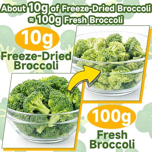 SEAYOFA Freeze Dried Broccoli Florets, 3.17oz Dehydrated Broccoli Vegetables, No Bitter Frozen Broccoli Florets for Snack, Soup, Pasta, Camping, Quickly & Emergency Food Supply, Vegan in Saudi Arabia