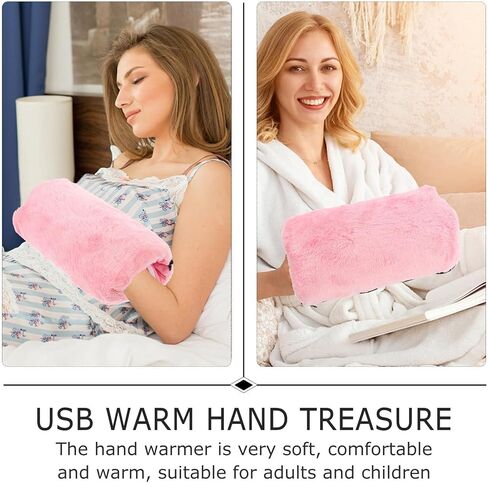 TEHAUX Portable USB Hand Warmer Flannel Electric Heating Hand Muff with USB Charging and Short Circuit Protection for Winter Birthday Gift in Saudi Arabia
