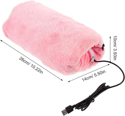 TEHAUX Portable USB Hand Warmer Flannel Electric Heating Hand Muff with USB Charging and Short Circuit Protection for Winter Birthday Gift in Saudi Arabia
