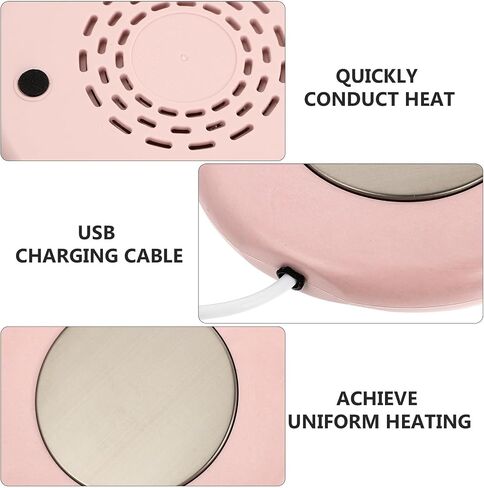 USB Charging Mug Warmer Coaster with Constant Temperature 55℃, Aluminum Alloy and Plastic Material, Keeps Coffee Mug Warm Automatically, for Office and Work Desk Use in Saudi Arabia