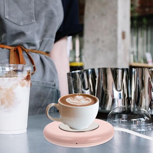 USB Charging Mug Warmer Coaster with Constant Temperature 55℃, Aluminum Alloy and Plastic Material, Keeps Coffee Mug Warm Automatically, for Office and Work Desk Use in Saudi Arabia