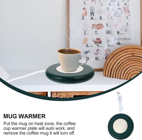 Gatuida USB Electric Heating Coaster Cup Warmer with Constant 55℃ Temperature, Aluminum Alloy and Plastic Material, Keeps Tea Cup and Mug Warm for Work Desk Use in Saudi Arabia