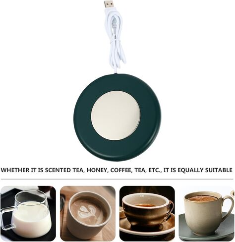 Gatuida USB Electric Heating Coaster Cup Warmer with Constant 55℃ Temperature, Aluminum Alloy and Plastic Material, Keeps Tea Cup and Mug Warm for Work Desk Use in Saudi Arabia