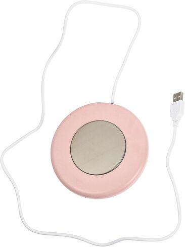 Uonlytech USB Cup Warmer Heating Coaster for Coffee Mugs with Constant Temperature 55℃ Electric Mug Warmer Made of Aluminum Alloy and Plastic, Practical USB Heated Coaster for Office Work in Saudi Arabia