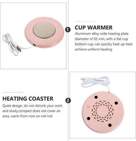 ULTECHNOVO USB Cup Warmer with Constant Temperature Function, Aluminum Alloy Heating Coffee Cup Coaster, Practical USB Charging Beverage Warmer Mat for Office and Work Desk Use in Saudi Arabia