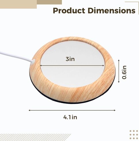 USB Coffee Mug Warmer, Wood Grain Heating Plate for Cups, 122 ℉ / 50 °C Constant Temperature Coffee Heater Pad, Portable Beverage Warmer for Office Home Desk Tea Milk Cocoa in Saudi Arabia