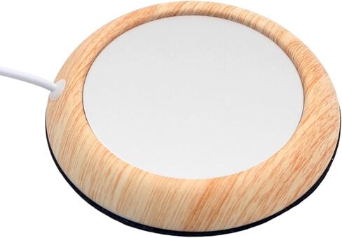 USB Coffee Mug Warmer, Wood Grain Heating Plate for Cups, 122 ℉ / 50 °C Constant Temperature Coffee Heater Pad, Portable Beverage Warmer for Office Home Desk Tea Milk Cocoa in Saudi Arabia