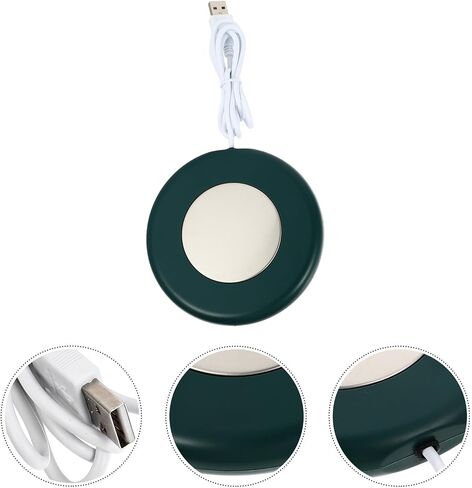 Kisangel USB Cup Warmer Heating Coaster for Mug and Tea Cup with Auto On/Off Function and Keeps Beverage Warm, Made of Aluminum Alloy and Plastic, for Work Desk Use in Saudi Arabia