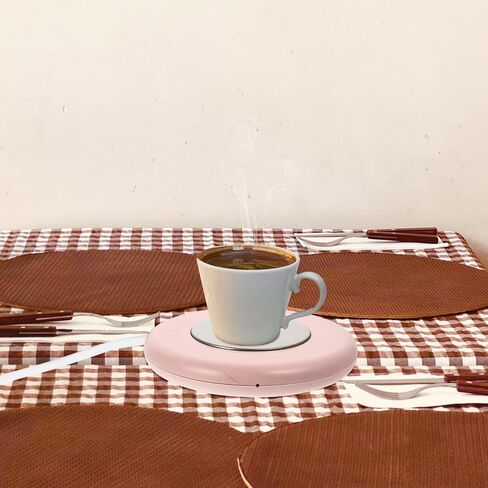 jojofuny 1set USB Thermostatic Cup Mat Heating Coaster Constant Temperature Beverage Warmer Portable Pad for Tea Coffee Hot Drinks Desk Use in Saudi Arabia