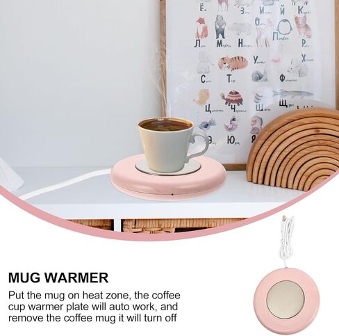 jojofuny 1set USB Thermostatic Cup Mat Heating Coaster Constant Temperature Beverage Warmer Portable Pad for Tea Coffee Hot Drinks Desk Use in Saudi Arabia